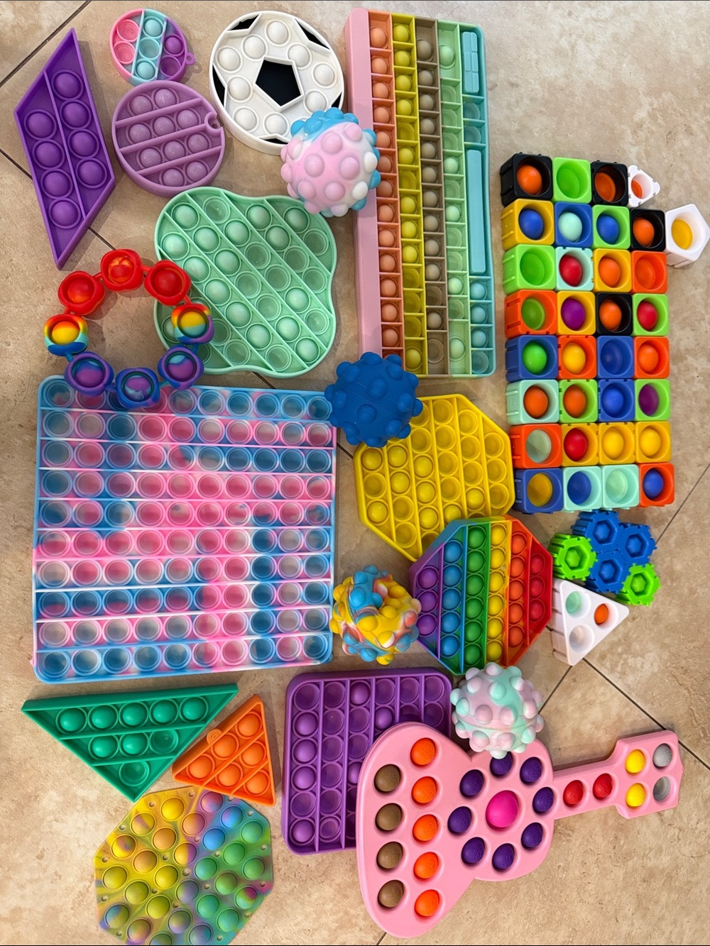 Assorted Kids' Silicone Pop-It Fidget Toy Set - Multicolor